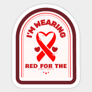 I'm Wearing Red For The Warrior's Design Sticker